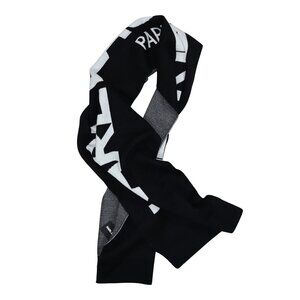 Karl Lagerfeld Paris Branded Print Knit Men's Scarf 72" x 14" NWT Black/Ivory